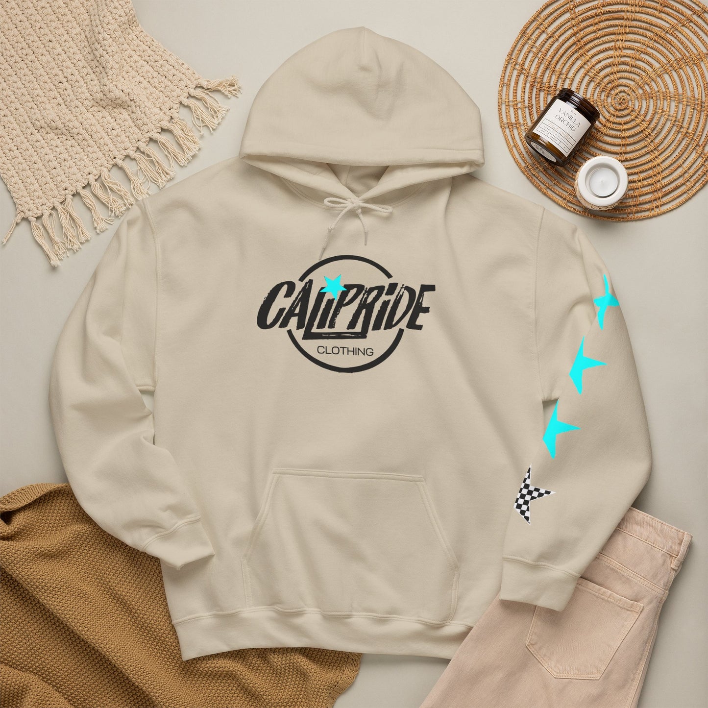 'West Coast Vibe' Graphic Hoodie w Stars - Multiple colors | CaliPride Clothing