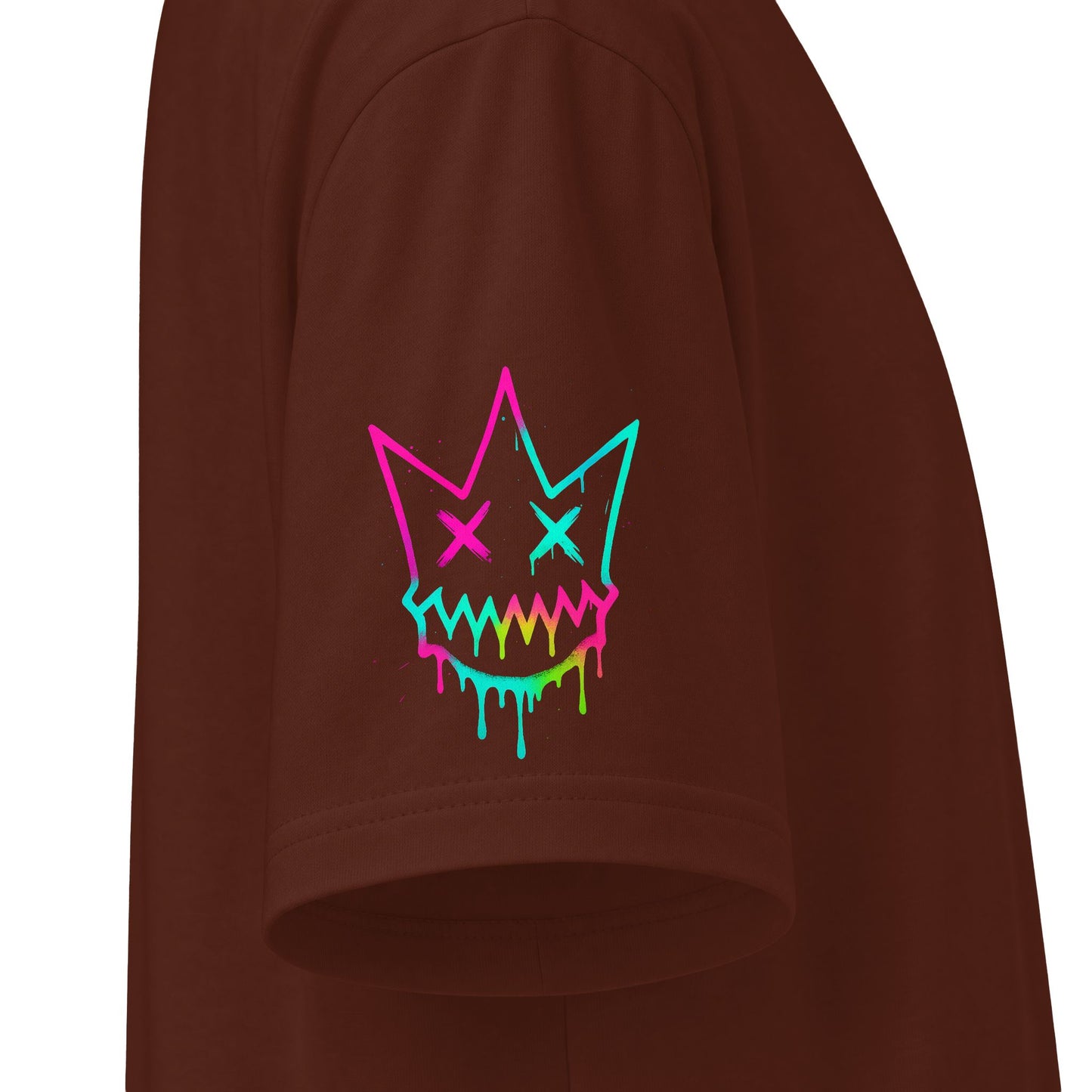 Urban Underground Collection - Neon Drip, Crown Face, Graphic 4-way T Shirt - CaliPride Clothing