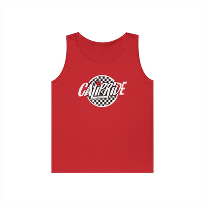 CaliPride Checkered Logo Tank Top | white logo