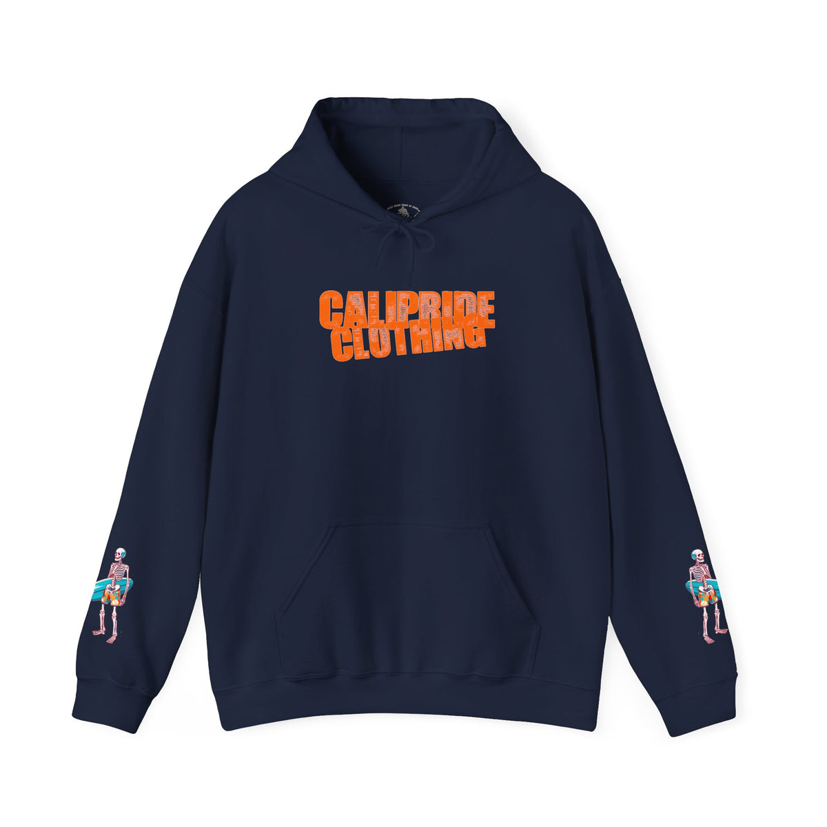 Surf & Beach Collection - Skeleton Sunset Surfer, Graphic Hoodie - CaliPride Clothing