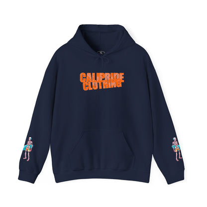 Surf & Beach Collection - Skeleton Sunset Surfer, Graphic Hoodie - CaliPride Clothing
