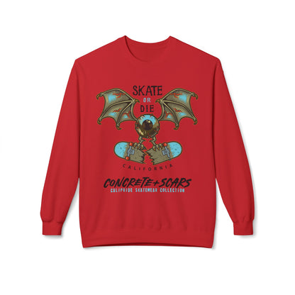 Concrete & Scars Collection - Skate or Die Crazy Eye, Graphic Sweatshirt — CaliPride Clothing