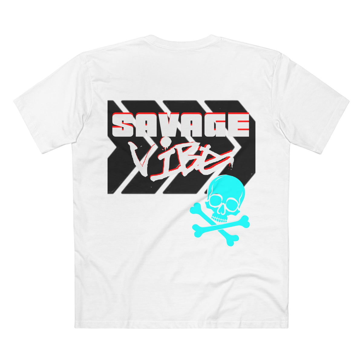 Urban Underground Collection | Savage Vibe series - Skull Trax, White & Turquoise, Premium Graphic Tee — CaliPride Clothing
