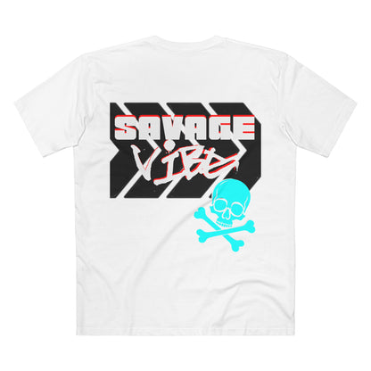 Urban Underground Collection | Savage Vibe series - Skull Trax, White & Turquoise, Premium Graphic Tee — CaliPride Clothing