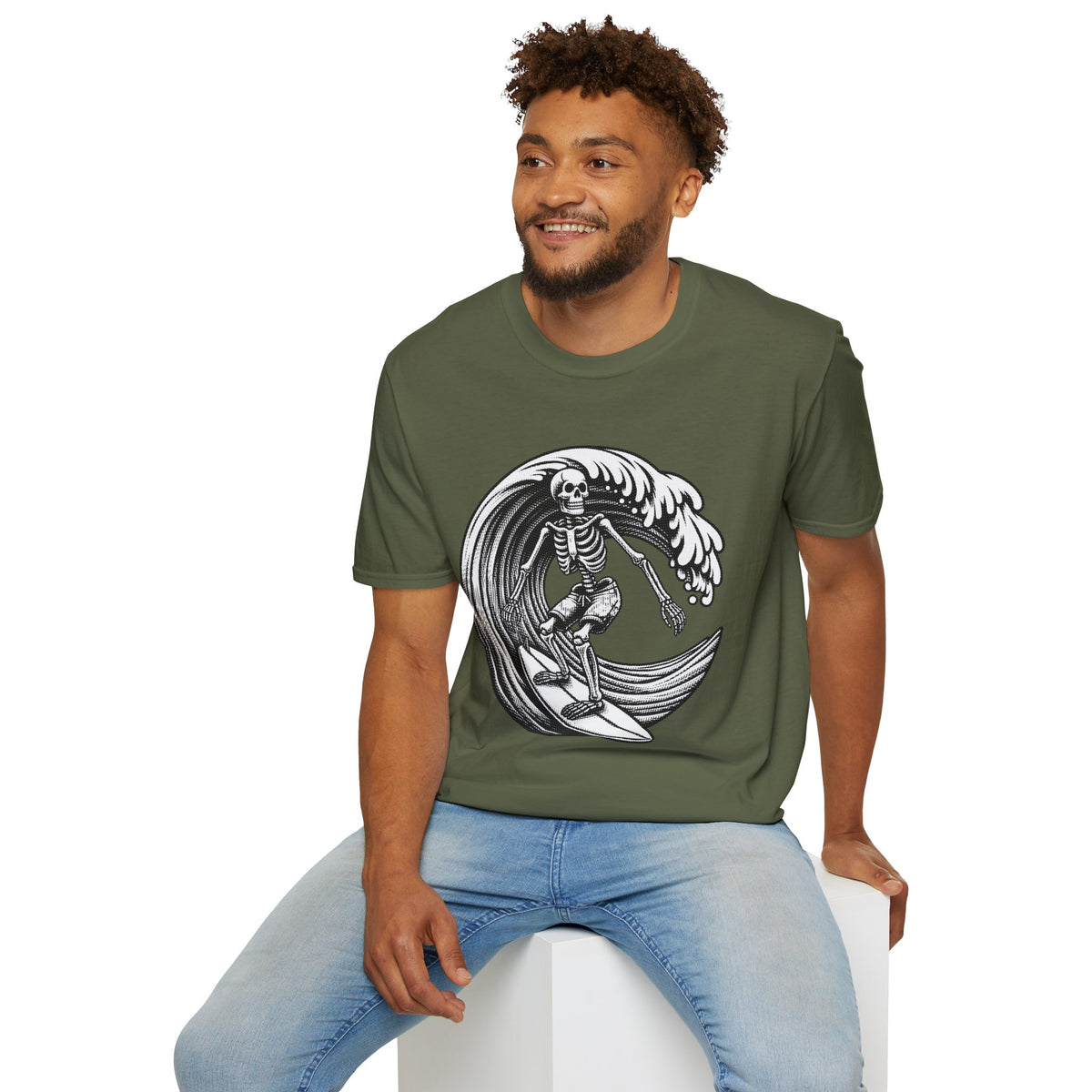 Surf & Beach Collection - Solo Swellen, Vintage Skeleton Graphic T-Shirt — CaliPride Clothing