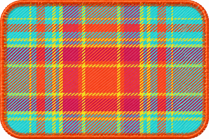 Pacific Plaid Crew, up close digital, plaid patch graphic